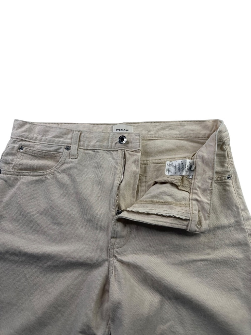 Everlane The OG Baggy Jean Shorts Frayed Hem Bone Sz 31R - Picture 3 of 12